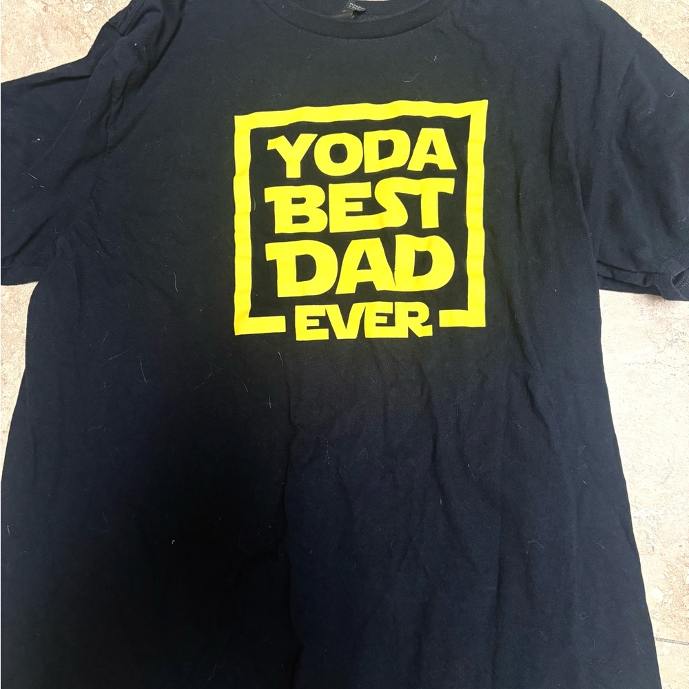 Men’s XL Yoda Best Dad Ever black Tshirt